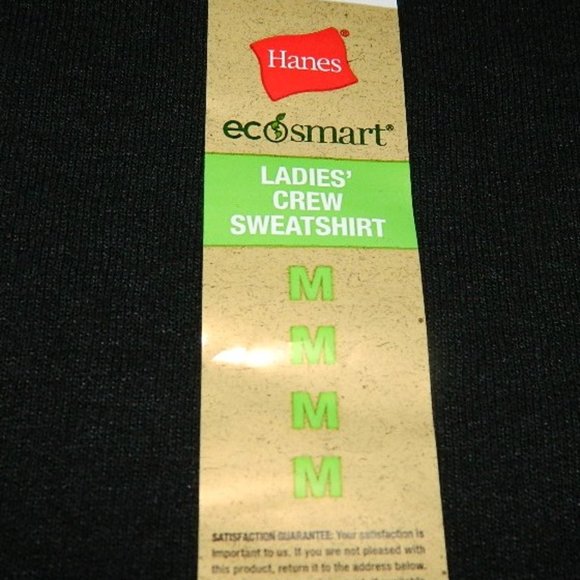 HANES Womens Sweatshirt V-Notch Black Size Medium NEW WITH TAGS - Picture 10 of 11